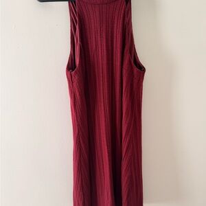 Lulu's Burgundy Sleeveless Mini Dress